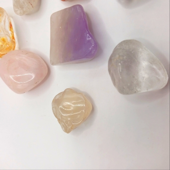 Quartz Crystals Tumbles with Inclusions Bundle of Lot of 9 - Picture 2 of 11